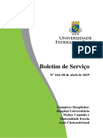 Boletim de Serviço - Nº 164 - 08 de Abril de 2019