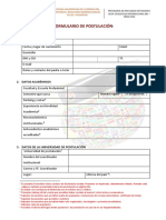 Formulario de Postulacin Bei Unsa PDF