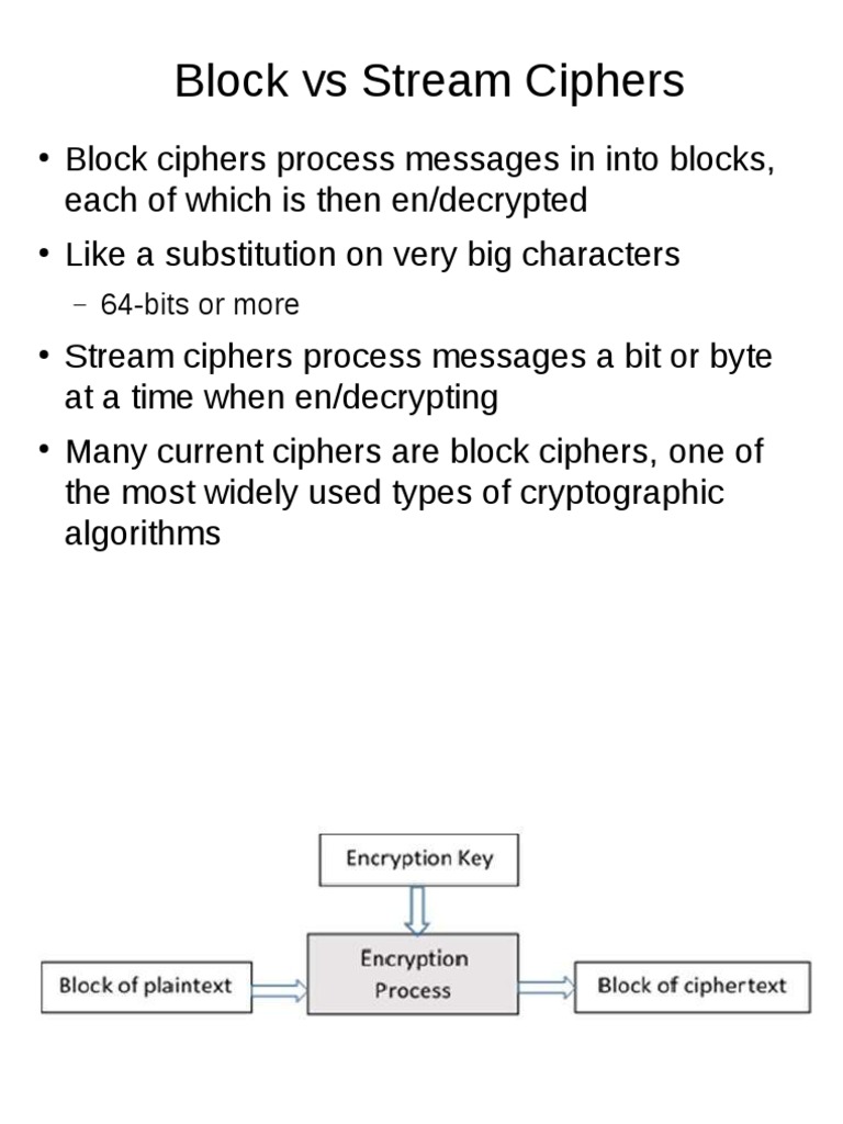 Block vs Stream Ciphers: 64-bits or more