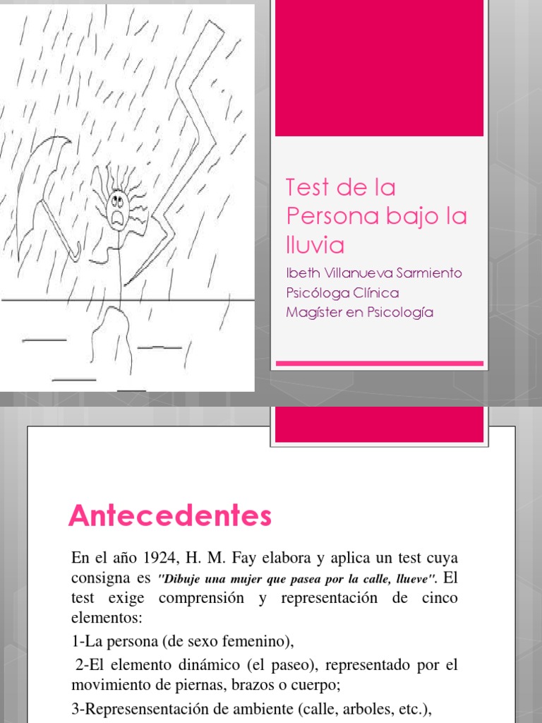 Test de la Persona Bajo la Lluvia | PDF | Masculinidad | Depresión ...