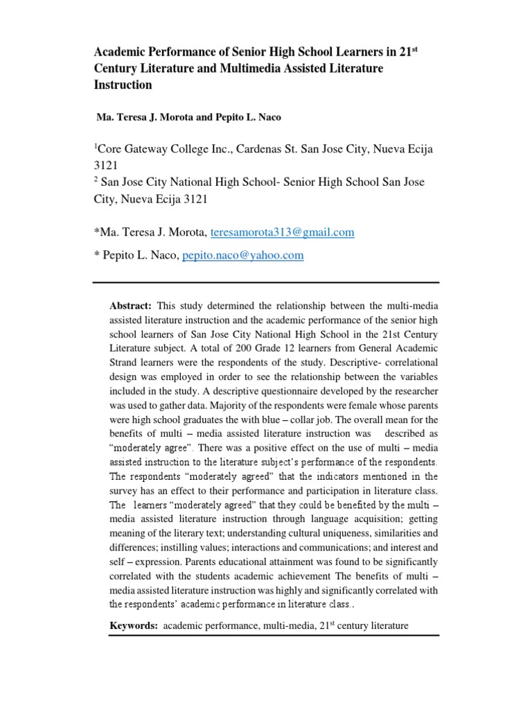 Analysis of the Relationship Between MultimediaAssisted Literature