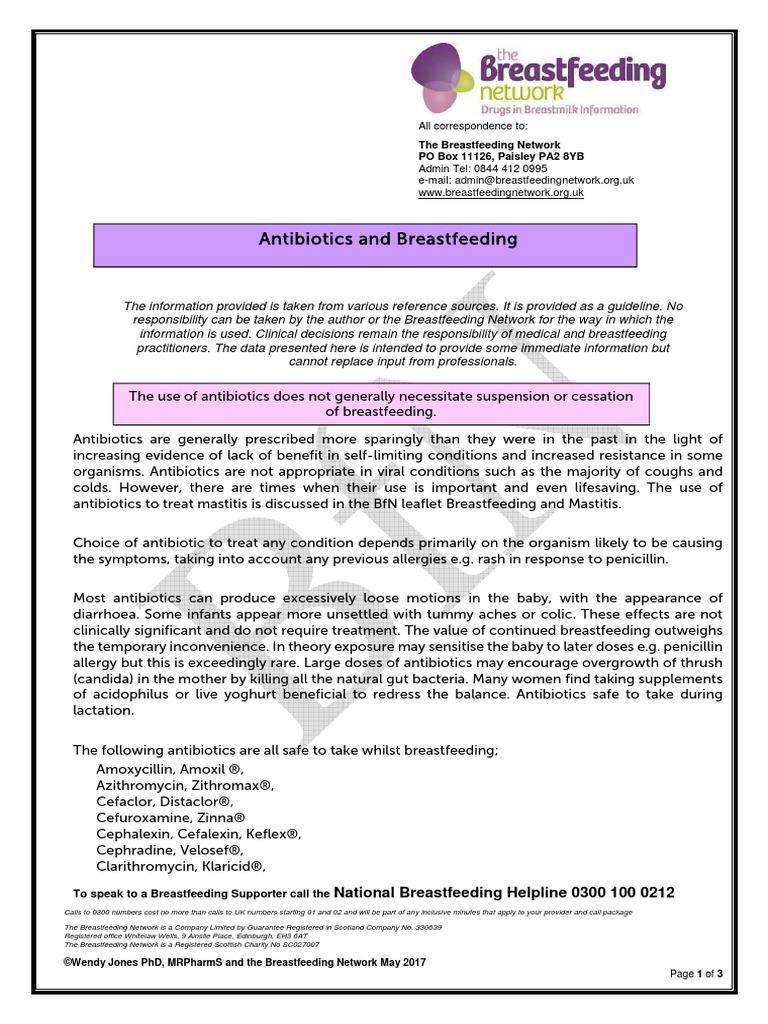 antibiotics and breastfeeding