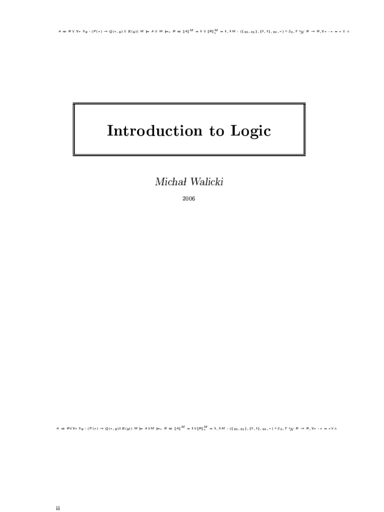 Michal Walicki S Introduction To Logic Pdf