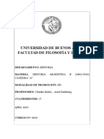 Historia Argentina II (1862-1916) A (Belini-Denkberg) - 2c 2019