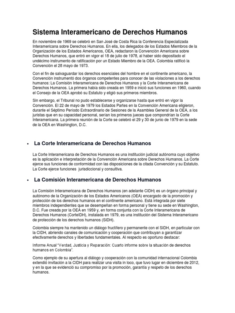 Sistema Interamericano de Derechos Humanos | PDF | Gobierno | Justicia