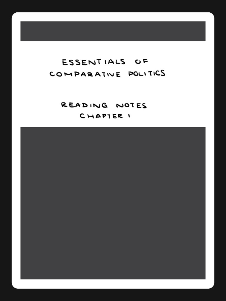 Essentials of Comparative Politics Chapter 1 Notes | PDF | Bashar Al ...