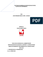 Análisis de Productividad en Empresa de Producción de Postes Plasticos