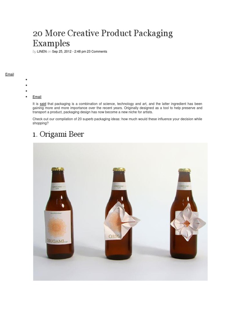 20 More Creative Product Packaging Examples | PDF | Advertising | Brand