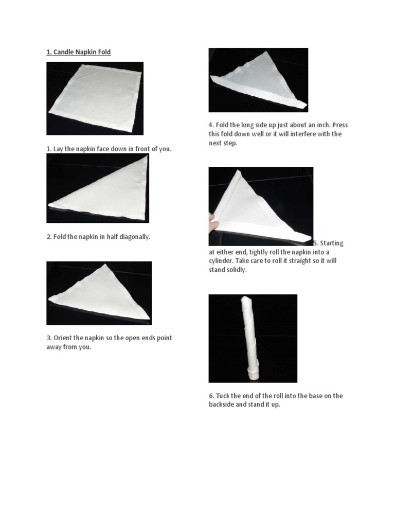 Napkin Folding PDF Necktie Nature