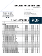 Stationery Supplies List