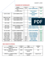 Changes of Schedules!: New Subjects Offered