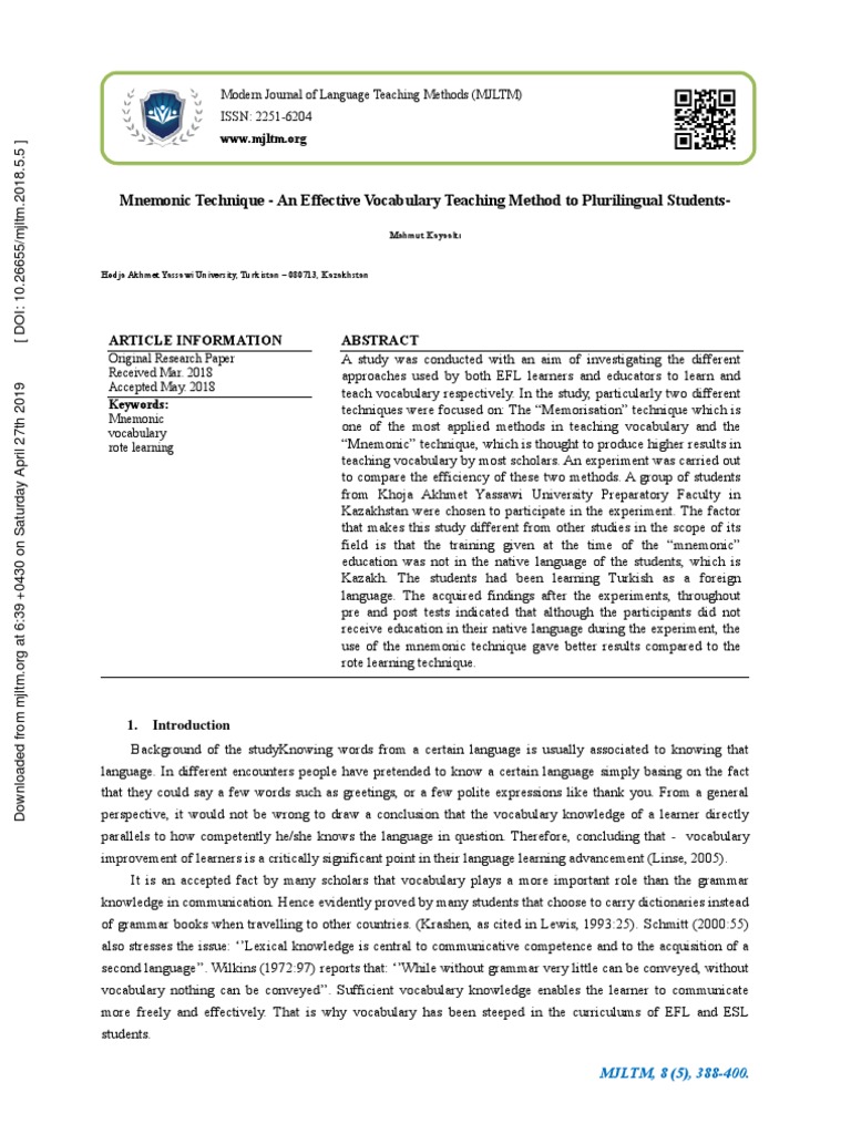 modern journal of language teaching methods mjltm