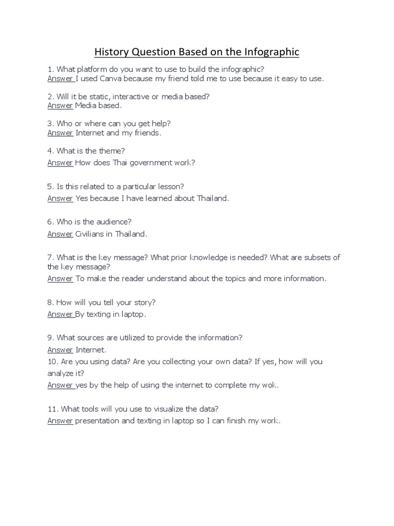History Question Based On The Infographic | PDF