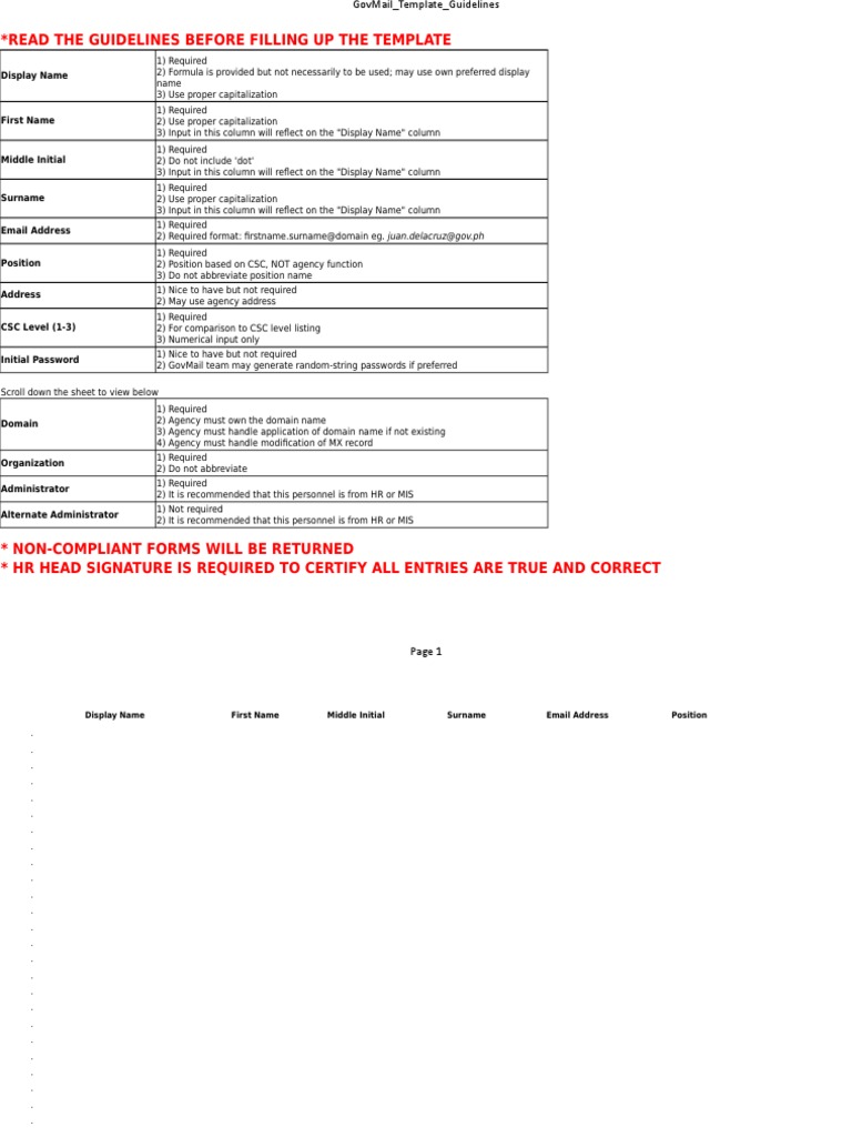 GovMail Name Display Template Guide | PDF | Cyberspace | Computing
