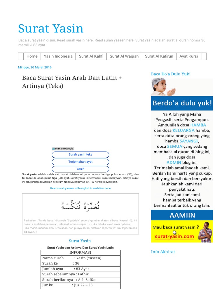 Download 83+ Contoh Surat Yasin Latinnya Gratis