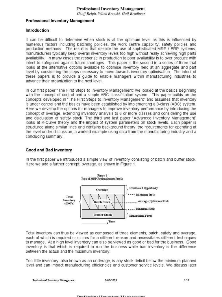 Professional Inventory Management Final | PDF | Inventory | Teaching ...