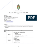 Operación Dinámica y Seguridad de Los SEP Outline: Universidad de Cuenca Escuela de Ingeniería Eléctrica