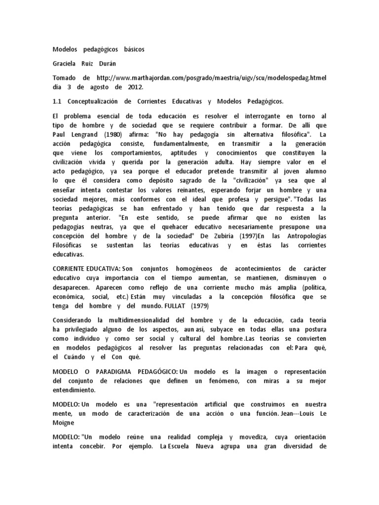 Modelos Pedagógicos: Tradicional y Nuevo | PDF | Aprendizaje | Evaluación