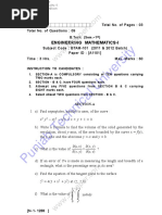 Engineering Maths Mid Sem 1st Year