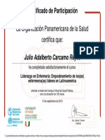 Liderazgo en Enfermería Empoderamiento de Los (Las) Enfermeros (As) Líderes en Latinoamérica (Autoaprendizaje) - Certificado Del Curso 297036