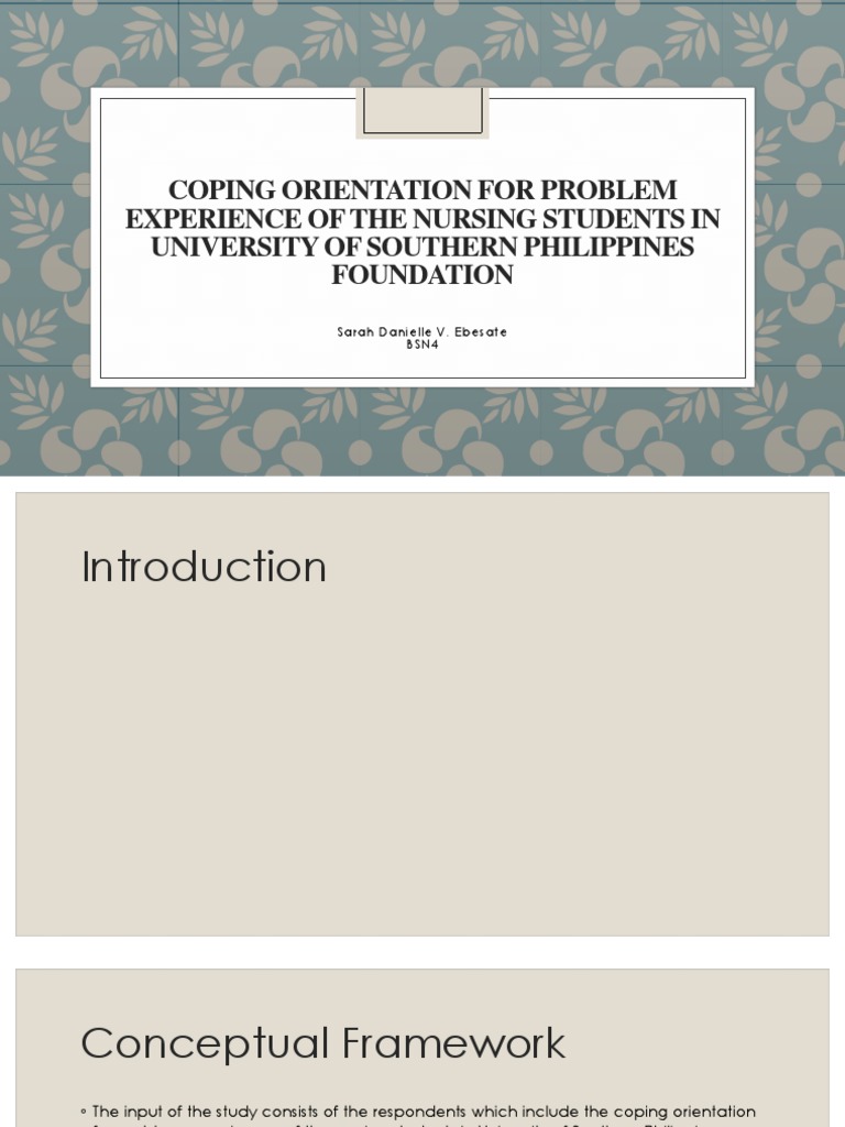 Coping Orientation For Problem Experience of The Nursing | PDF | Survey ...
