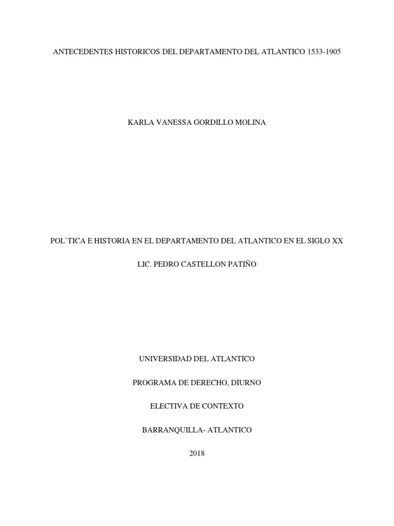 Historia de Barranquilla en El Siglo Xix PDF océano Atlántico