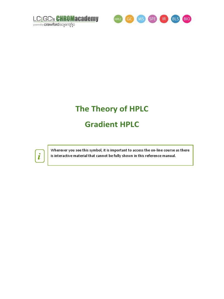 Theory of HPLC Gradient HPLC PDF High Performance Liquid