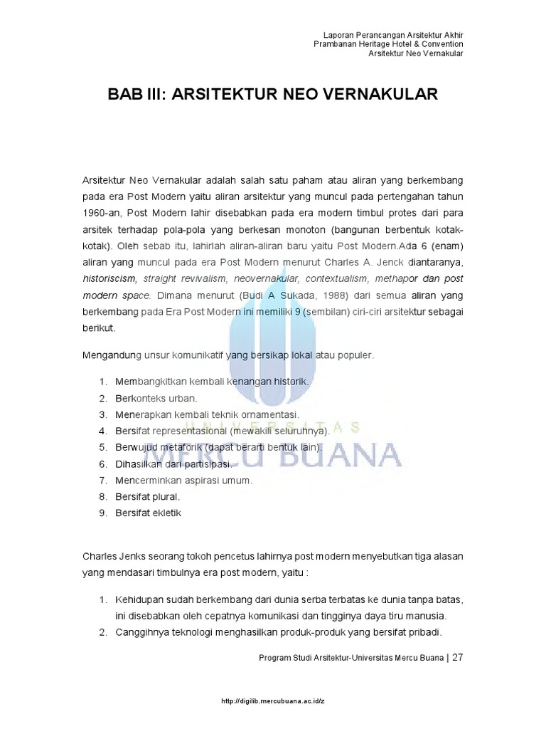 Bab Iii Arsitektur Neo Vernakular
