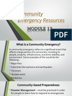 Mdule 12 Community Emergency Resources