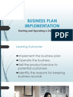 Business Plan Implementation: Starting and Operating A Simple Business