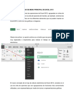 Barras Del Menu Principal de Excel 2013