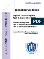 Application Guideline: English Track Program April & September 2020