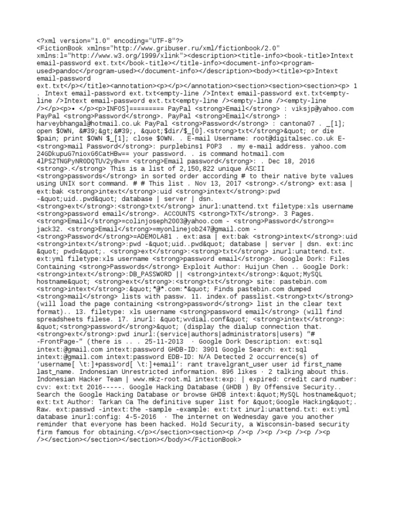 Intext Email Password Ext PDF Computer Data Computing