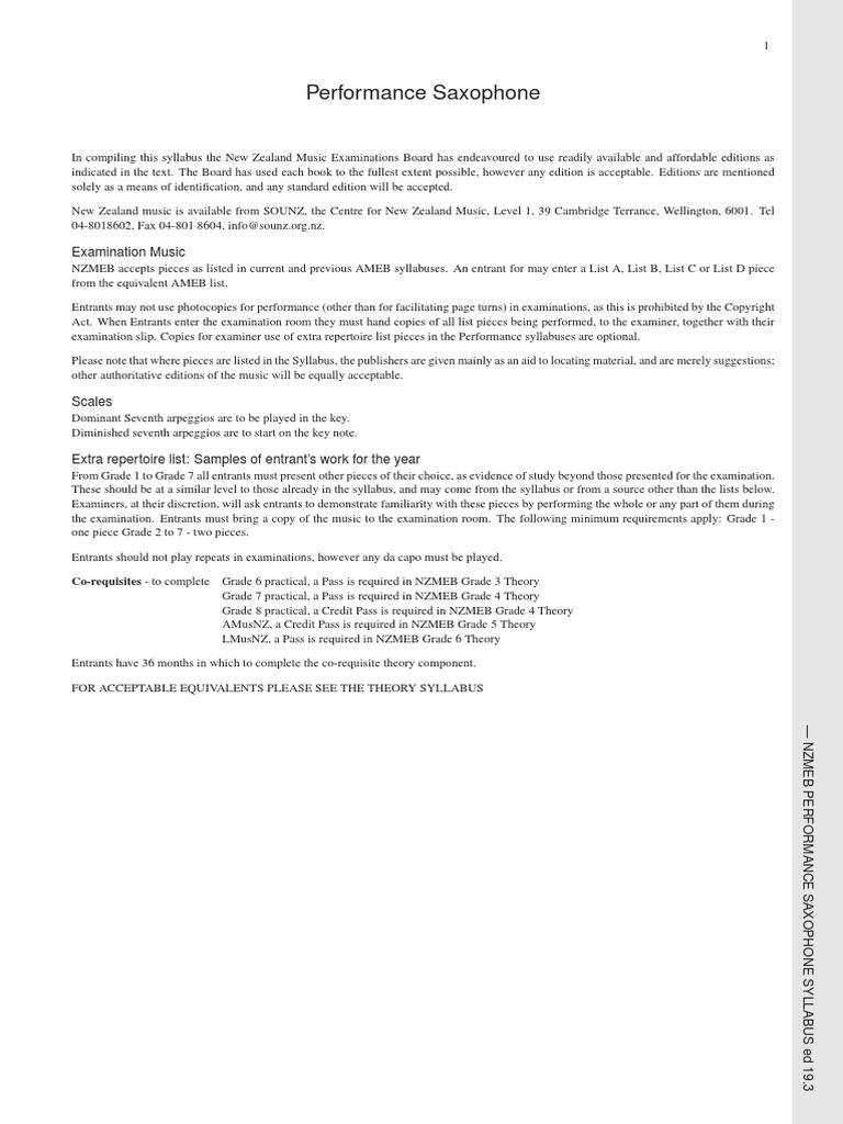Saxophone | PDF | Saxophone | Scale (Music)
