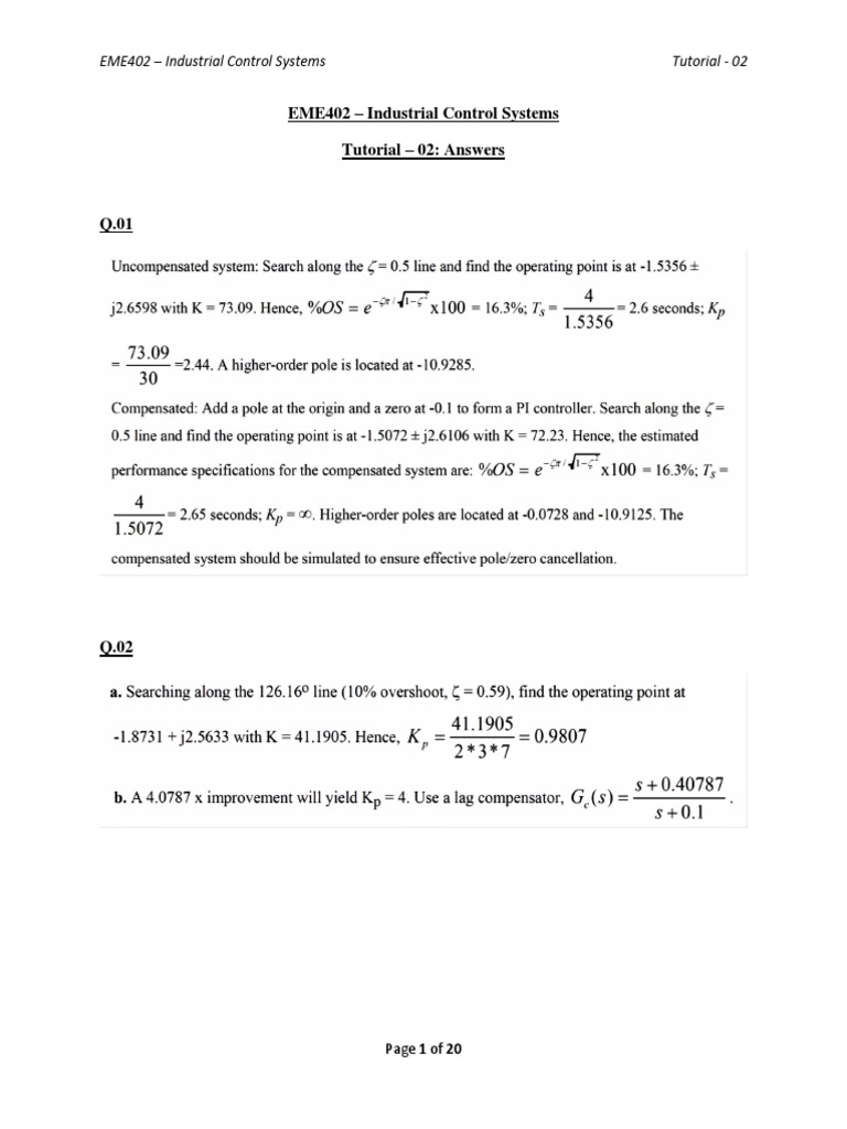 EME402 Industrial Control Systems Tutorial | PDF | Computers