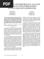 269 Simulation and Performance Analysis of Solar Pv-Wind Hybrid Energy System Using Matlab Simulink