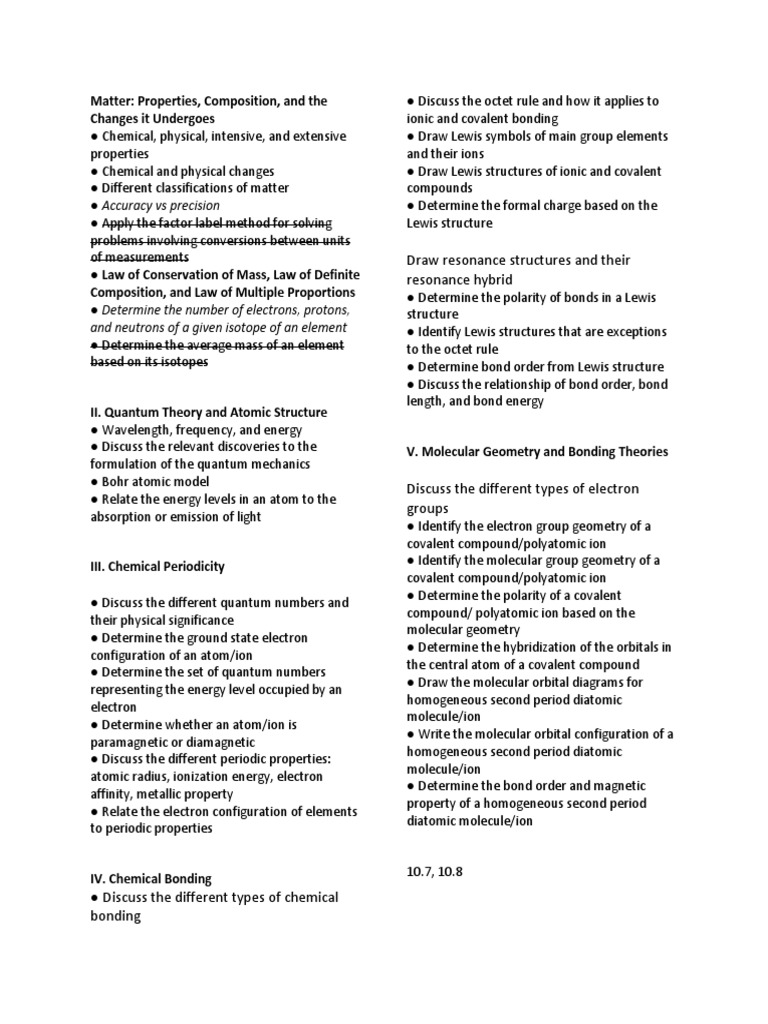 Chem 16 LE Review | PDF | Covalent Bond | Molecules