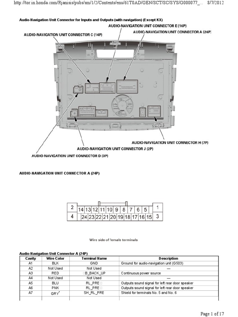 Honda CRV Radio Wiring Diagrams PDF Electrical Connector Amplifier