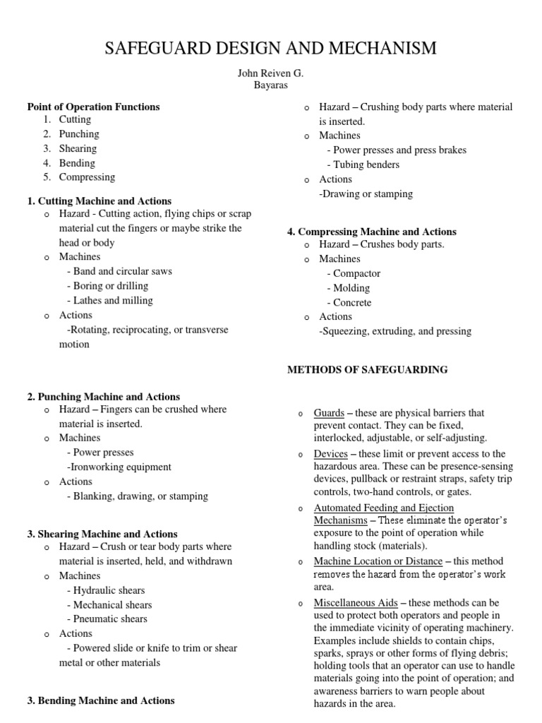 Safeguard Design and MechanismPART2 | PDF | Machines | Tools