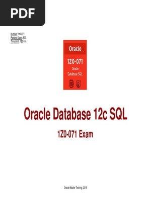 Oracle Database 12c Sql 1z0 071 Exam Database Index Table Database