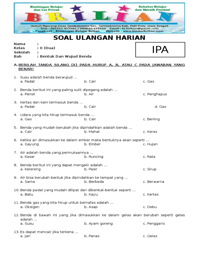 Soal Materi Wujud Gas