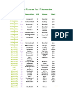 Leeds Met BUCS Fixtures 17 November