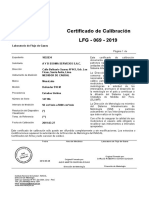 Certificado de Calibración LFG - 069 - 2019: Laboratorio de Flujo de Gases