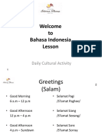Welcome To Bahasa Indonesia Lesson: Daily Cultural Activity
