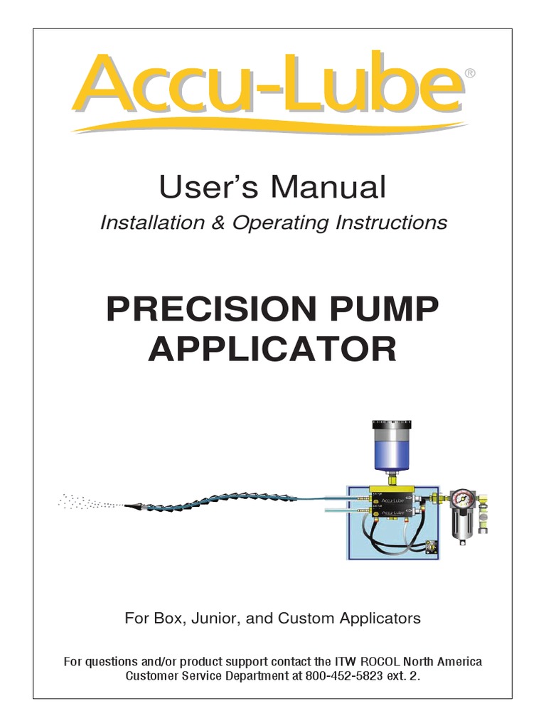 Accu Lube Instructions PDF PDF Pump Lubricant