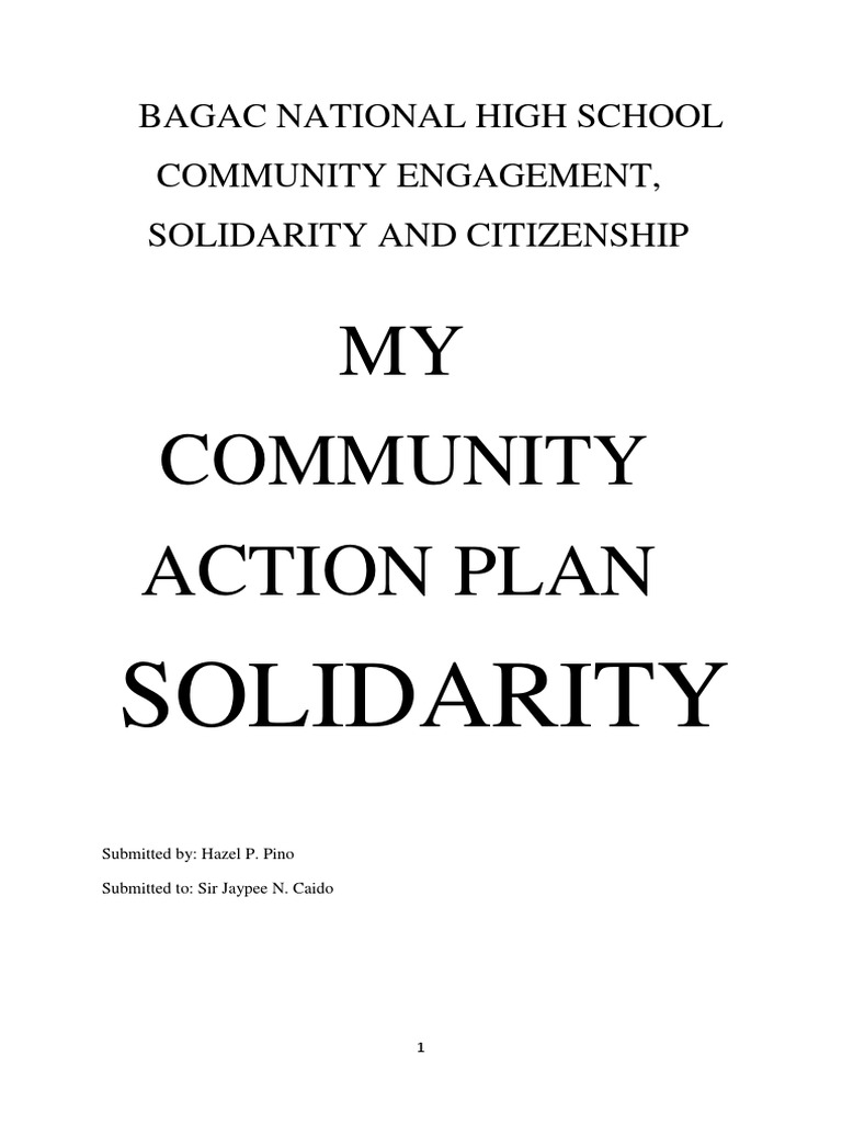 Community Action Plan for Solidarity | PDF | Politics | Social Science