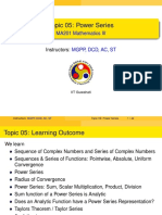 Topic 05: Power Series: MA201 Mathematics III