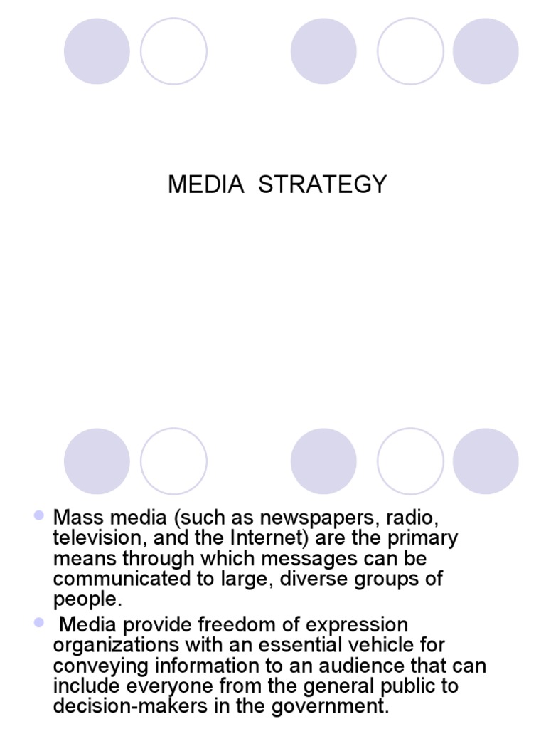 Effective Media Strategy Development | PDF | Mass Media | Target Audience