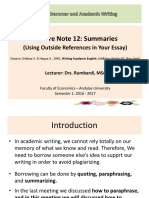 Outside Reference of Summary 