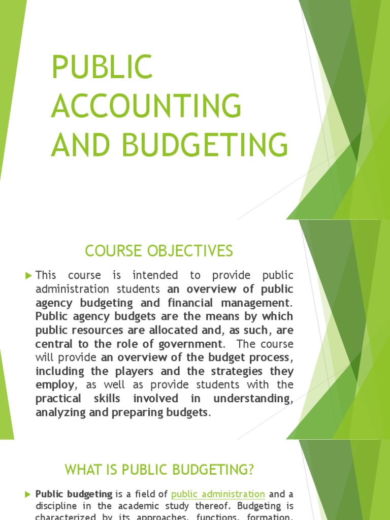 Public Accounting and Budgeting PDF Taxation In The United States